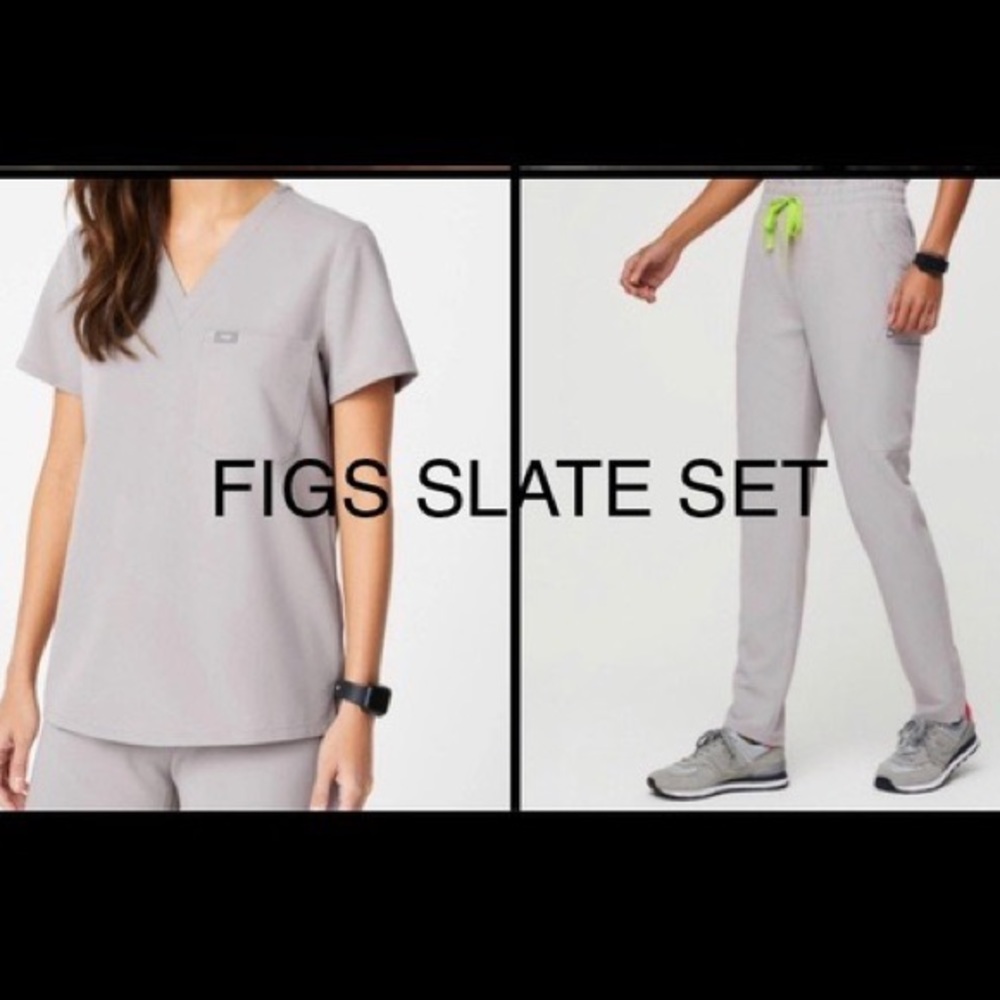 FIGS Scrub Set in Slate Gray (NWT)
